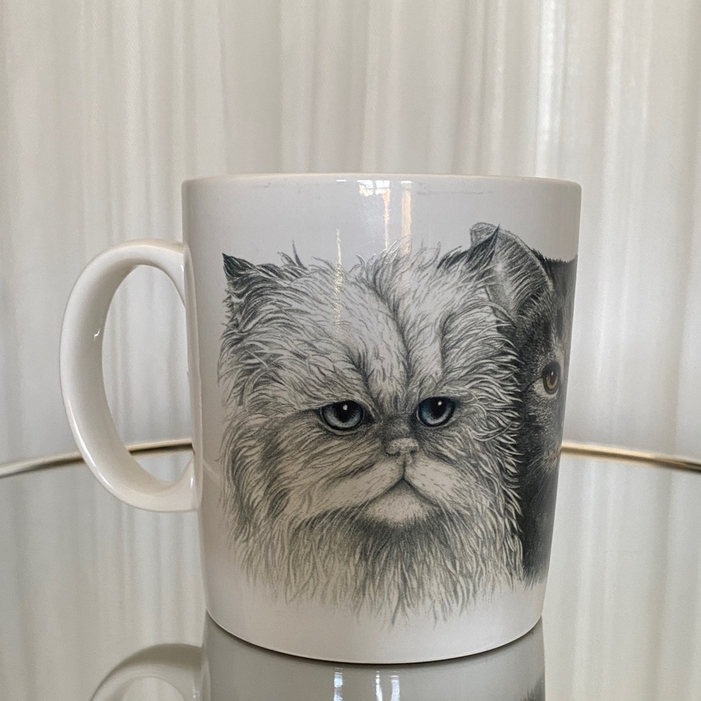 Cat Lover's White large Mug by a Swedish artist Charlotte Nicolin for Abbott